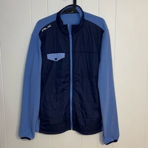 RLX Ralph‎ Lauren Primaloft Soft Fleece Quilted Full Zip Jacket Blue Size L